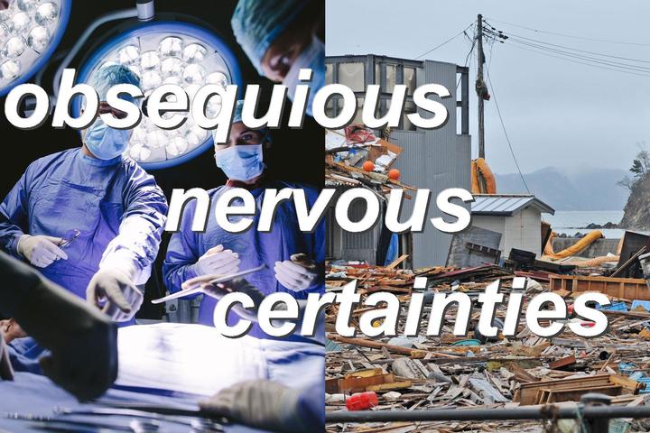 obsequious nervous certainties