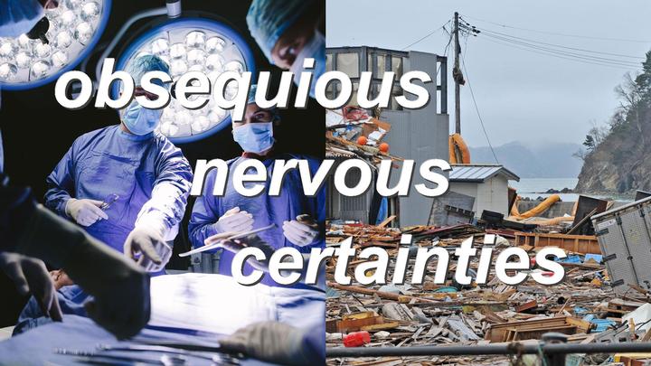 obsequious nervous certainties