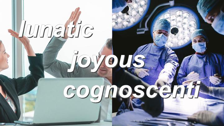 lunatic joyous cognoscenti